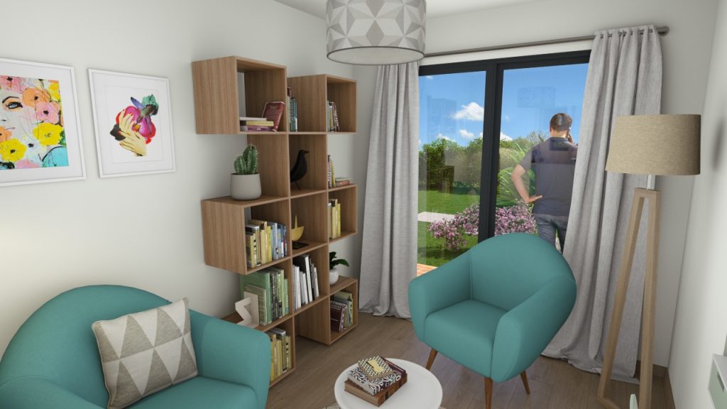 Clairlande - Modèle Camélia visuel bureau -bibliothèque